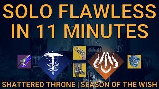 Solo Flawless Shattered Throne in 11 Minutes on Hunter  Season of the Wish Destiny 2 [upl. by Llehcim]