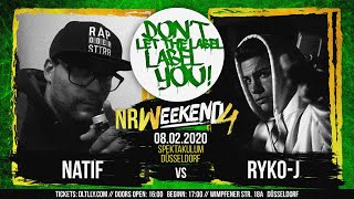 Natif vs RykoJ  DLTLLY RapBattle NRWeekend4  Düsseldorf  2020 [upl. by Ilan334]