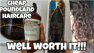 Poundland cheap haircare argan oil conditioner  macadamia oil extract hair mask and shampoo review [upl. by Burget687]