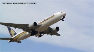 Epic Engine Sound Singapore Airlines 777200ER Takeoff Perth [upl. by Adnola]