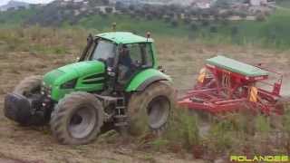 Deutz Fahr Agrotron 260 amp seminatrice Gaspardo DP300 Semina su Sodo [upl. by Vanhook150]