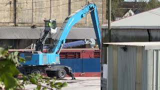 Hav Zander back in Sharpness Dock from Hull with fertilizer amp trains amp tide out amp narrowboat [upl. by Cori]