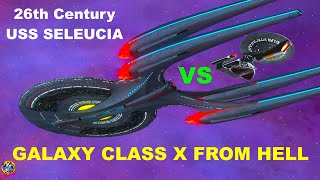 Sagittarius Temporal Cruiser VS Galaxy Class X From Hell  Both Ways  Star Trek Starship Battles [upl. by Sinai]