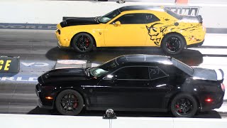 Dodge Demon vs Hellcat  muscle cars drag racing [upl. by Rudwik]