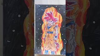 drawing goku ssj god zayne King art [upl. by Lleinnad]