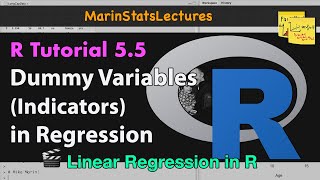 Dummy Variables or Indicator Variables in R  R Tutorial 55  MarinStatsLectures [upl. by Georgina]