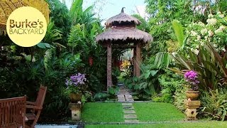 Burkes Backyard Dennis Hundscheidts Tropical Garden How To Make a Small Garden Look Big [upl. by Neilla]