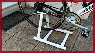 PVC Bicycle Stand For 6€ How To Make An Easy Bike Stand  Cheap DIY Bike Stand PVC Βάση Ποδηλάτου [upl. by Ayatahs]