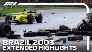 Wet Weather Mayhem In Interlagos  2003 Brazilian Grand Prix  Extended Highlights [upl. by Isia]