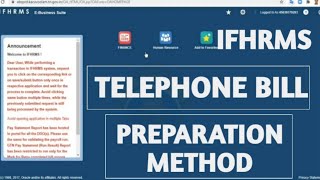 IFHRMS telephone bill preparation method in ifhrms Phone Bill for Government office intro tech tamil [upl. by Frager]