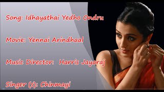 Idhayathai Yedho Ondru FEMALE  Yennai Arindhaal Karaoke tamil song with Lyric  HQ HD [upl. by Clarkin889]