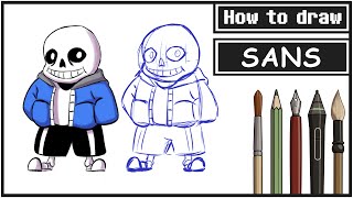 How to draw SANS  Step by Step Art Tutorial [upl. by Malin]