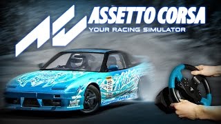 NISSAN 180SX DRIFTING │ Assetto Corsa │ Thrustmaster T150 Wheelcam 60FPS [upl. by Marcie]