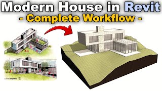 Modeling a Modern House in Revit Tutorial [upl. by Novyaj]