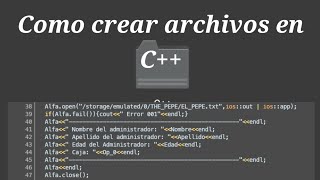 Como crear archivos en CCpp [upl. by Agnimod]