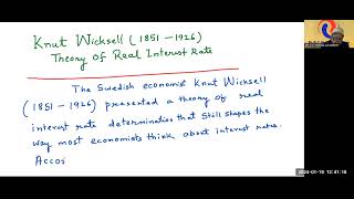 THEORY OF REAL INTEREST KNUT WICKSELL [upl. by Enenej]