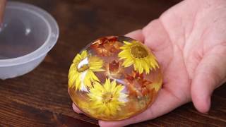 Making Paperweights with Dried Blooms Fast Version [upl. by Yemrots]