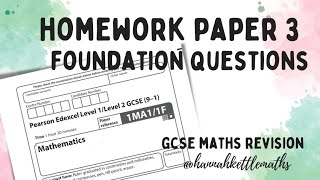 Half Past Paper  Week 3  Foundation Edexcel GCSE Maths  Maths Revision [upl. by Buddie]