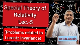 Special Theory of Relativity Lec 5Problems related to Lorentz Invariance [upl. by Kesia64]