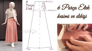 6 Parçalı Etek Nasıl Kesilir  Dikilir [upl. by Tessil]