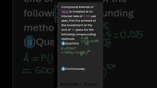 Compound Interest quarterly and continuously how to calculate [upl. by Marashio]