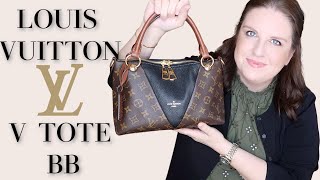 LOUIS VUITTON V TOTE BB FIRST IMPRESSIONS amp WHAT FITS INSIDE [upl. by Ardnat]