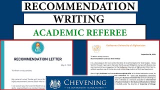 Recommendation Letter  Academic Reference Letter Writing for Chevening amp Other Scholarship Programs [upl. by Meirrak]