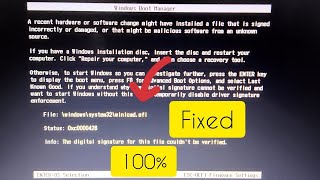 FixedWinloadefi file digital signature couldnt be verified 0xc0000428 error [upl. by Slohcin]