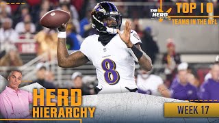 Herd Hierarchy Ravens 49ers sit on top Rams move up in Colins Week 17 rankings  NFL  THE HERD [upl. by Graner]