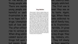 Drug Addiction paragraph for all classes drugaddition paragraph essaywriting shorts [upl. by Giraldo42]