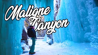 Maligne Canyon  Jaspers Best Winter Hike [upl. by Eissirhc679]