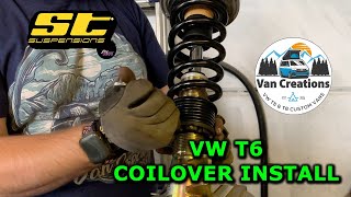 ST Coilovers Install On VW T6 California Ocean [upl. by Dorine279]