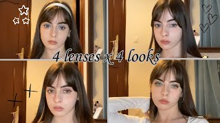 4 contacts x 4 Makeup tuts Cocosusie lenses ◉ᴗ◉ [upl. by Leiba]