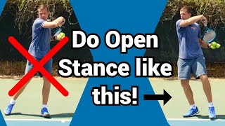 How to use open stance correctly in tennis [upl. by Powel]