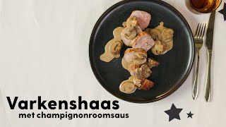 Varkenshaas bakken met champignonsaus  Allerhande [upl. by Annavaj]