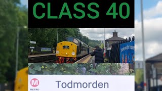 Class 40 roars through Todmorden with a total of 6 tones 5624 [upl. by Avika]