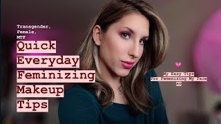 Quick Everyday Feminizing Makeup Tips [upl. by Lalib]