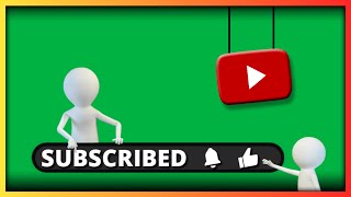 Subscribe Green Screen  Subscribe button on green screen [upl. by Ylekalb]