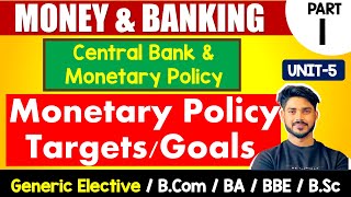 TargetsObjective of Monetary Policy  Central Banking  Money amp Banking GE  Bcom BA DU Reg SOL [upl. by Nna]