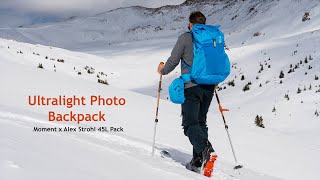 Best Backpack for Hiking Photography  Alex Strohl Moment Mountain Light 45L [upl. by Suoirred]