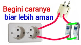 Cara masang mcb pada stop kontak [upl. by Arammahs]