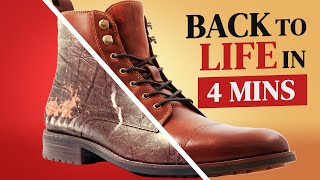 Ultimate Guide To Restoring Leather Boots  Back To Life In 4 Mins [upl. by Chiou646]