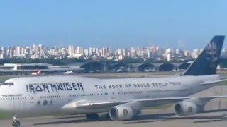 Iron Maiden Ed Force One 747400 Jumbo em Fortaleza [upl. by Hsiri]