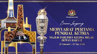 LANGSUNG Persidangan Dewan Rakyat  Mesyuarat Pertama Penggal Ketiga  25 Mac 2024  Sesi Pagi [upl. by Nongim]