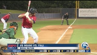 FAU baseball upsets 8 Miami [upl. by Conover400]