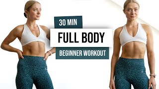 30 MIN FULL BODY HIIT Workout For Beginners  No Equipment No Repeat Home Workout [upl. by Polad]