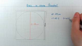 Flächenberechnung Kreis im Quadrat [upl. by Liva385]