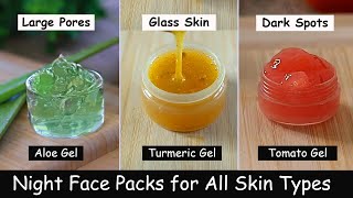 3 Aloevera Night Face packs  Large Open Pores Glowing Skin amp Dark Spots  Turmeric Face Pack [upl. by Dlorad]