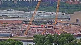 A view of the Soo locks construction of the new lock on Aug 8th 2024 [upl. by Schertz]