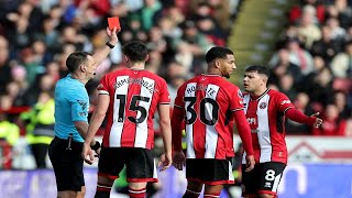 Sheff Utd star Holgate shown red card for shocking tackle against Brighton [upl. by Glynas]